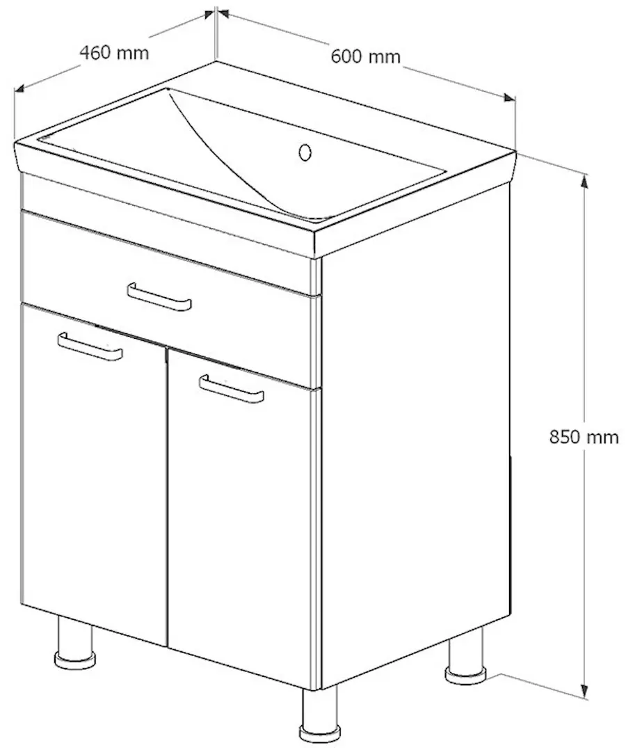 Set dulap cu lavoar Supraten Dijon 60 + TG 8056 (Concrete)