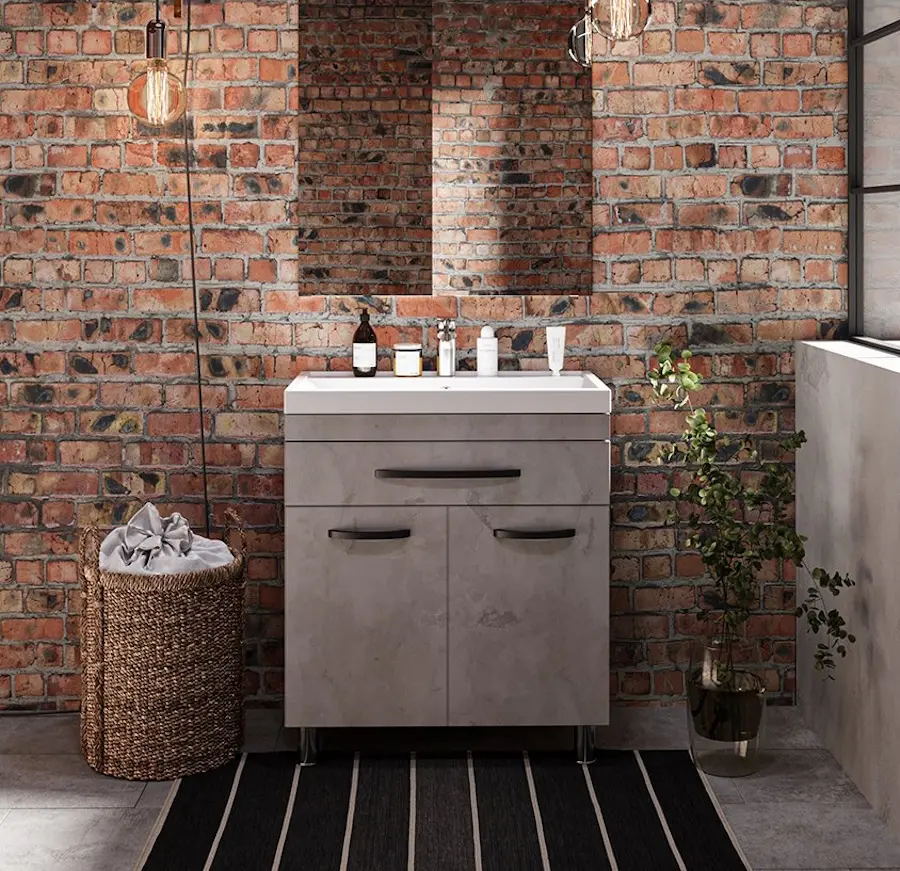 Set dulap cu lavoar Supraten Dijon 60 + TG 8056 (Concrete)