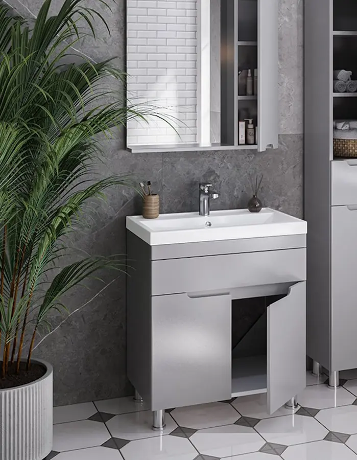 Set dulap cu lavoar Supraten Dijon 60 + TG 8056 (Grey)