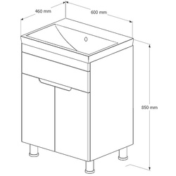 Set dulap cu lavoar Supraten Dijon 60 + TG 8056 (White) Thumb