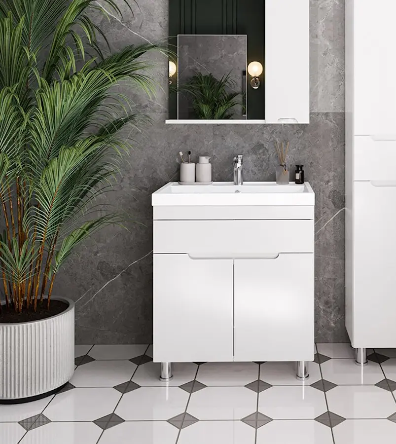 Set dulap cu lavoar Supraten Dijon 60 + TG 8056 (White)