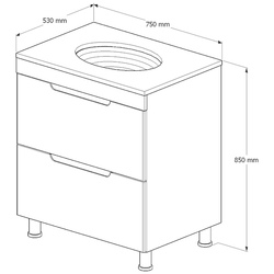 Set dulap cu lavoar Supraten Dijon 75 + GR 75 (White) Thumb