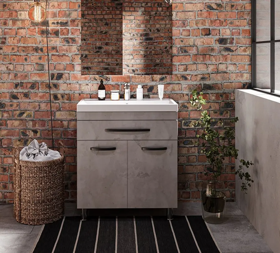 Набор тумбы с раковиной Supraten Dijon 75 + TG 8057 (Concrete)