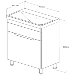 Set dulap cu lavoar Supraten Dijon 75 + TG 8057 (White) Thumb
