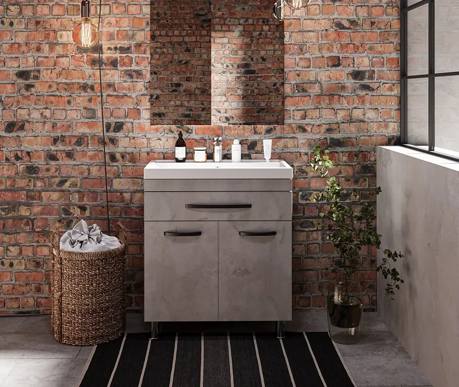 Набор тумбы с раковиной Supraten Dijon 90 + TG 8059 (Concrete)