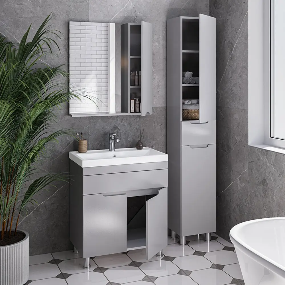 Set dulap cu lavoar Supraten Dijon 90 + TG 8059 (Grey)