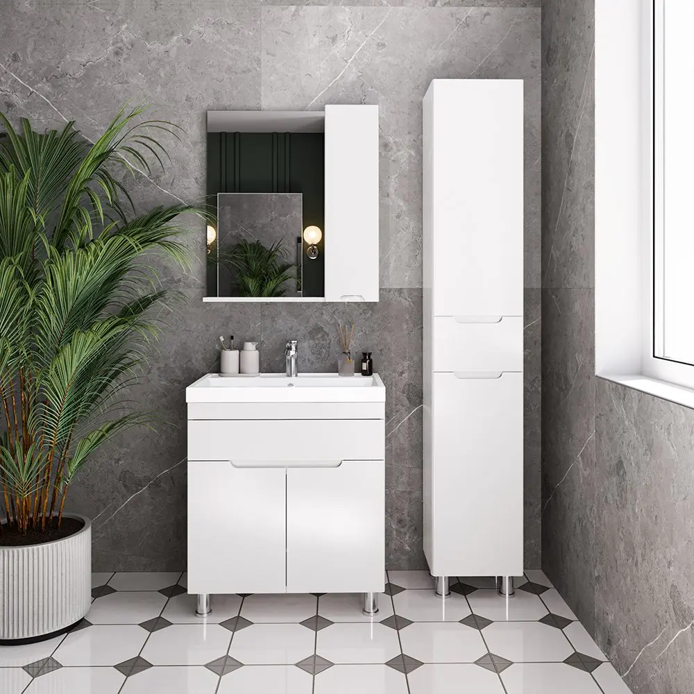 Set dulap cu lavoar Supraten Dijon 90 + TG 8059 (White)