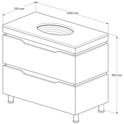 Набор тумбы с раковиной Supraten Dofine 100 + GR 100 (Black) Thumb