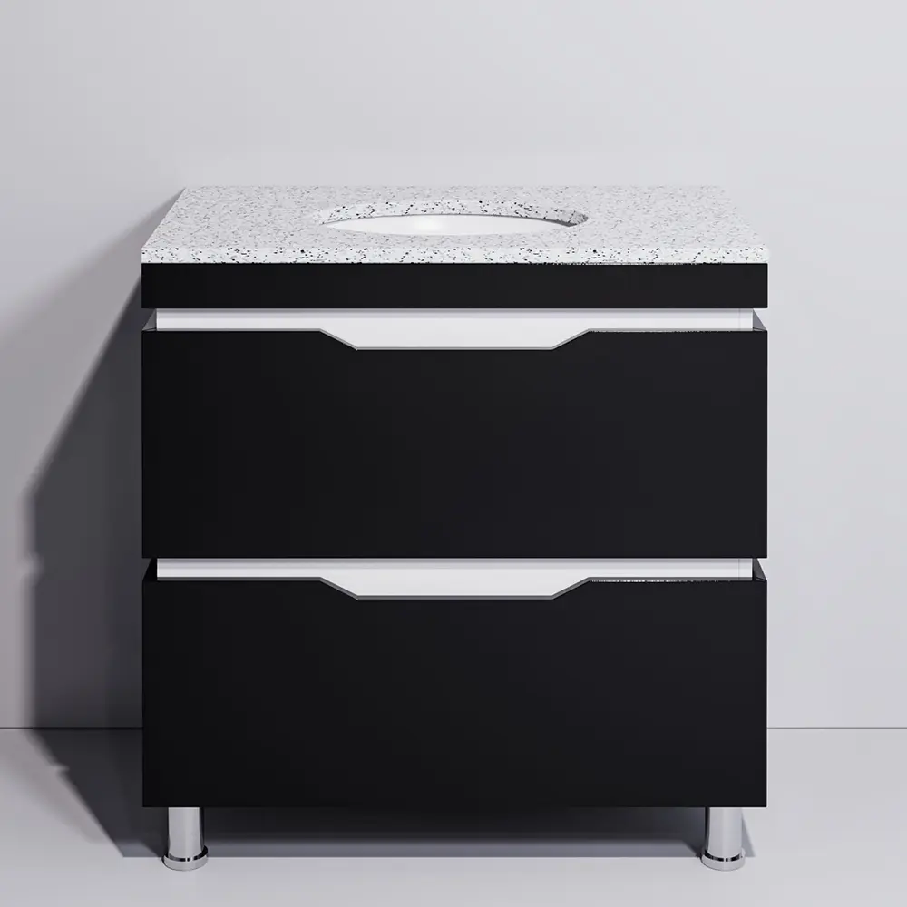 Набор тумбы с раковиной Supraten Dofine 100 + GR 100 (Black)