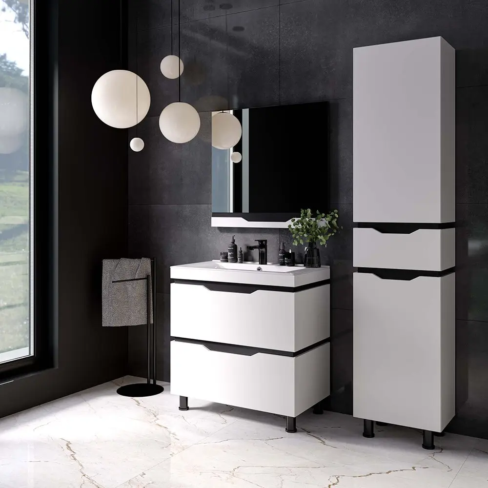 Набор тумбы с раковиной Supraten Dofine 100 + GR 100 (White)