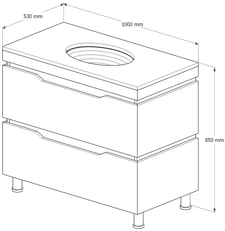 Набор тумбы с раковиной Supraten Dofine 100 + GR 100 (White)