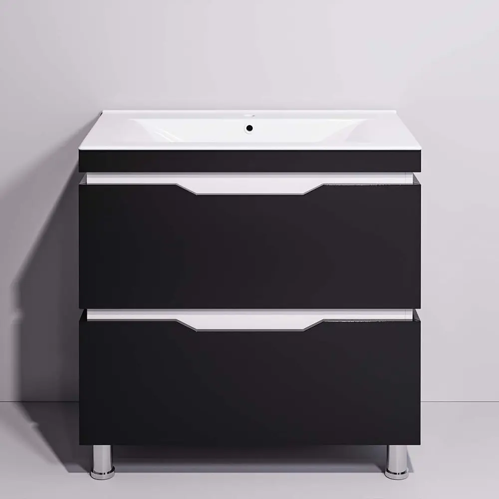 Набор тумбы с раковиной Supraten Dofine 100 + TG K100 (Black)