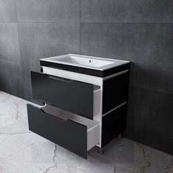 Набор тумбы с раковиной Supraten Dofine 100 + TG K100 (Black) Thumb