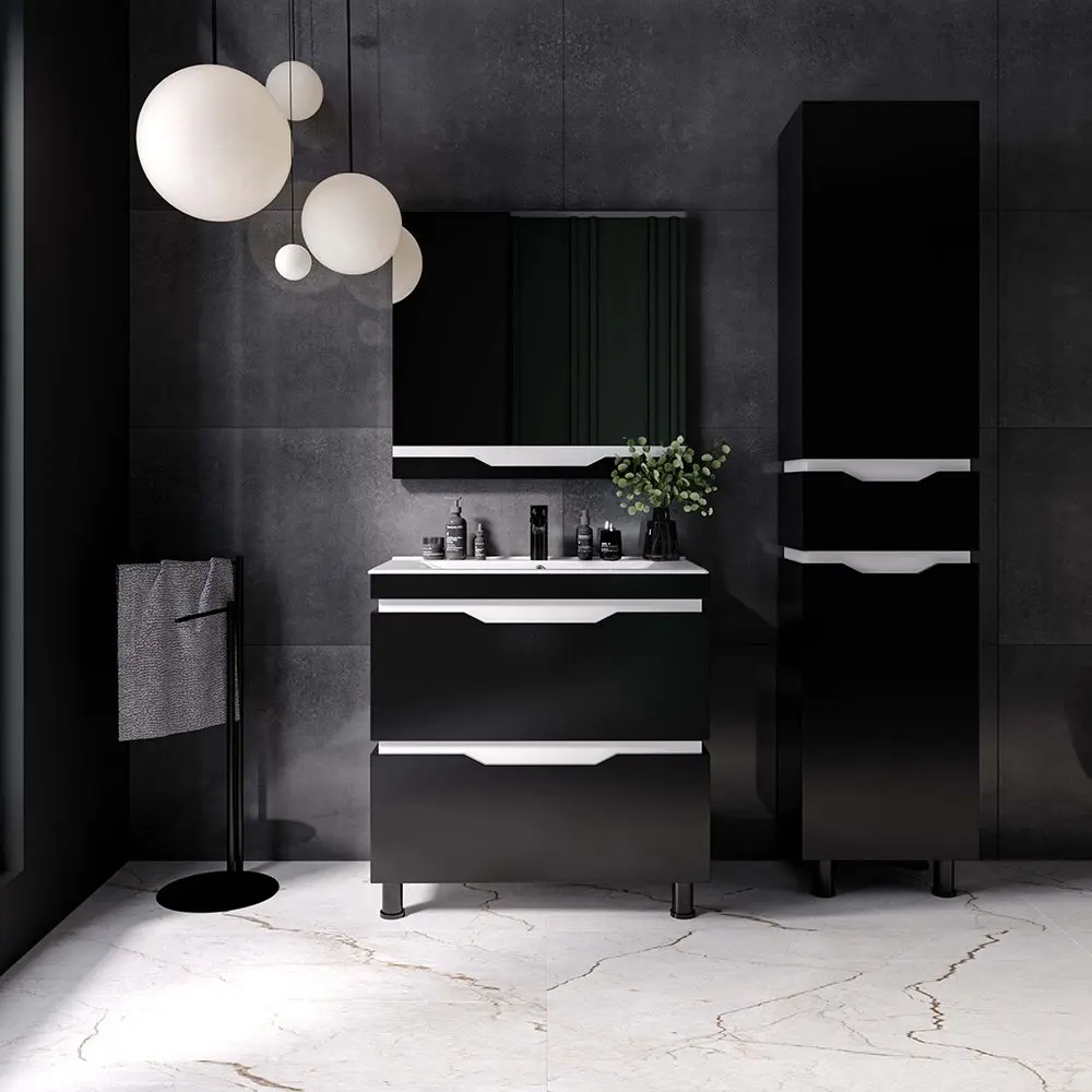 Набор тумбы с раковиной Supraten Dofine 100 + TG K100 (Black)