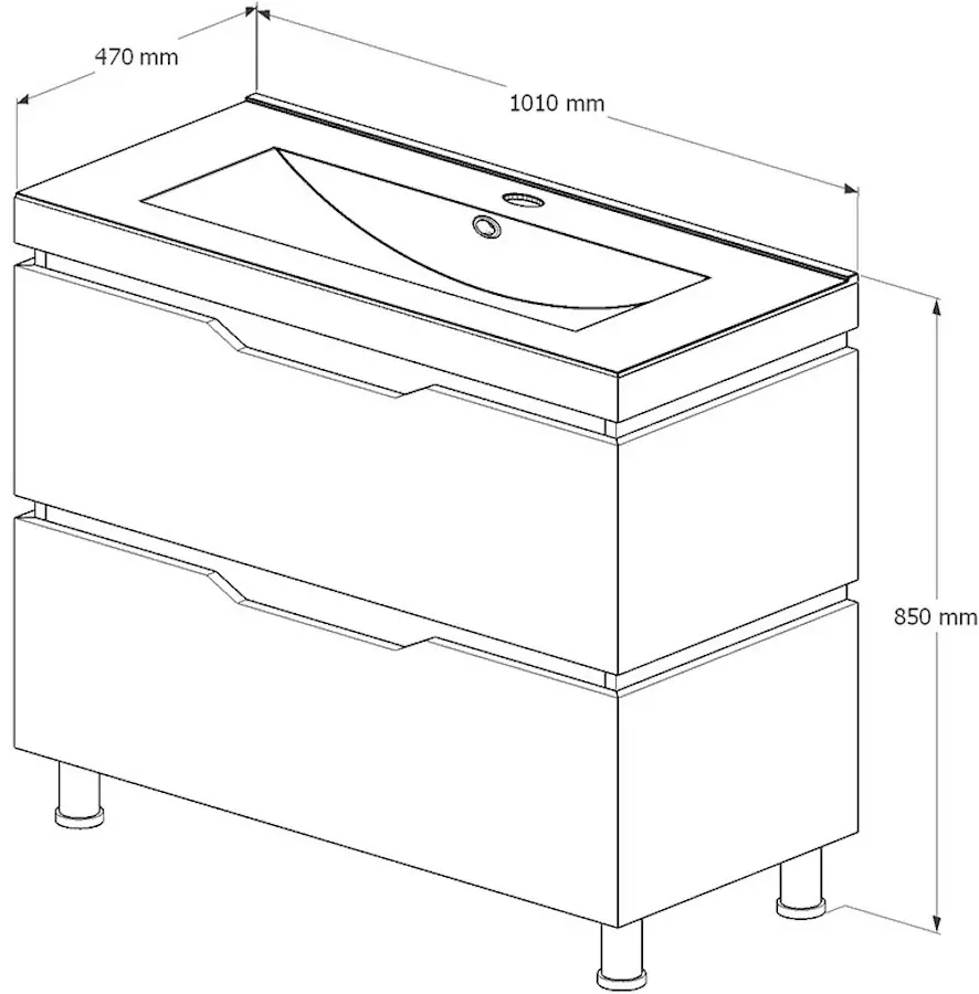 Набор тумбы с раковиной Supraten Dofine 100 + TG K100 (Black)