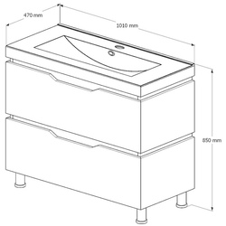 Set dulap cu lavoar Supraten Dofine 100 + TG K100 (White) Thumb