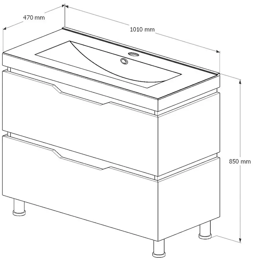 Set dulap cu lavoar Supraten Dofine 100 + TG K100 (White)
