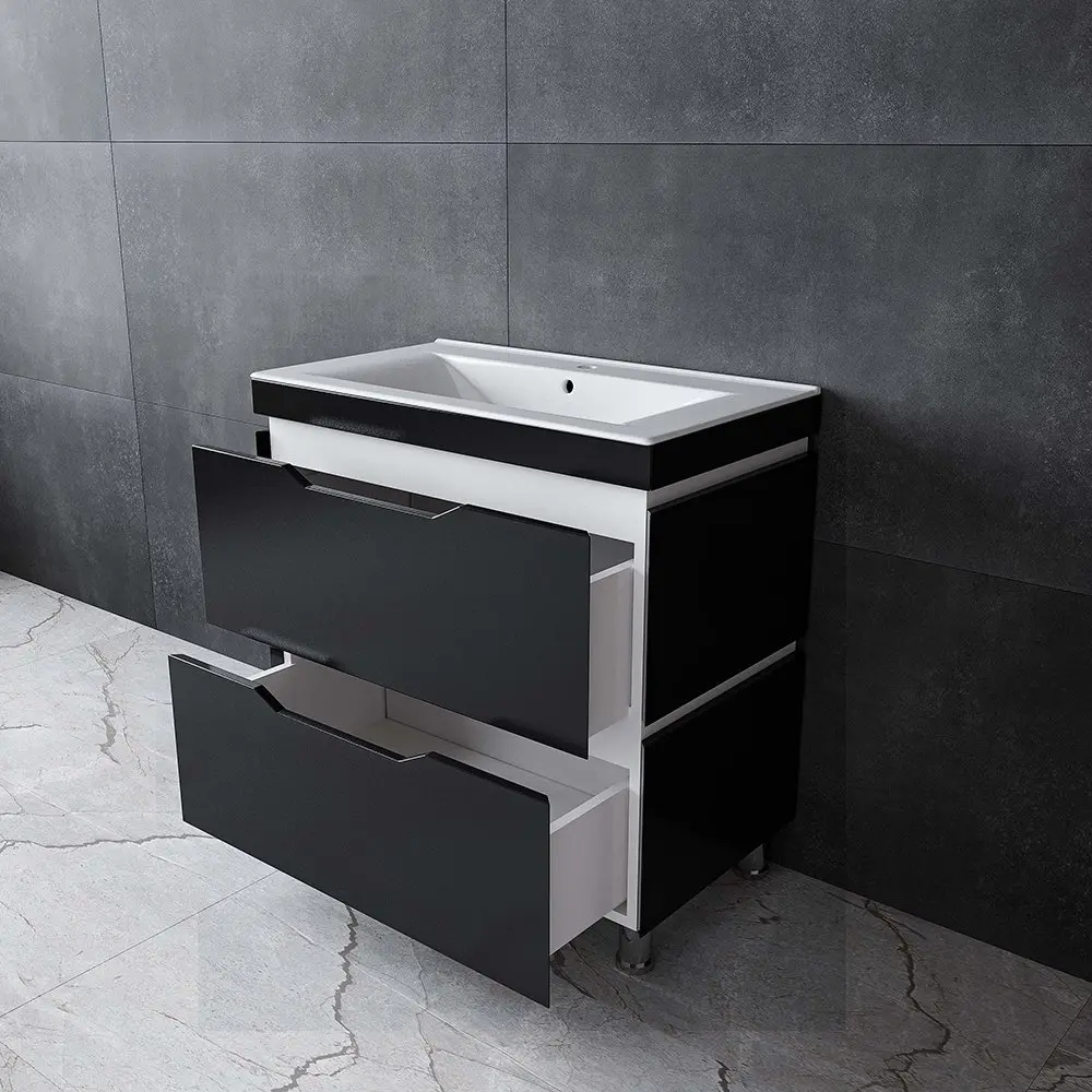 Набор тумбы с раковиной Supraten Dofine 80 + TG K80 (Black)