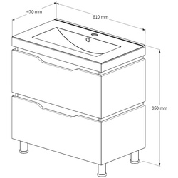 Set dulap cu lavoar Supraten Dofine 80 + TG K80 (White) Thumb