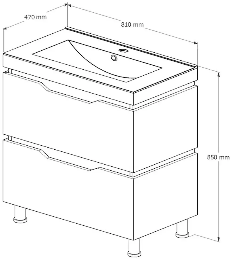 Set dulap cu lavoar Supraten Dofine 80 + TG K80 (White)