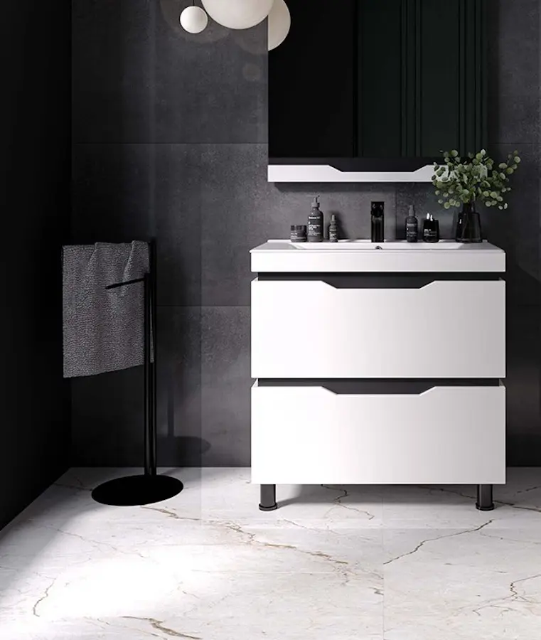 Set dulap cu lavoar Supraten Dofine 80 + TG K80 (White)