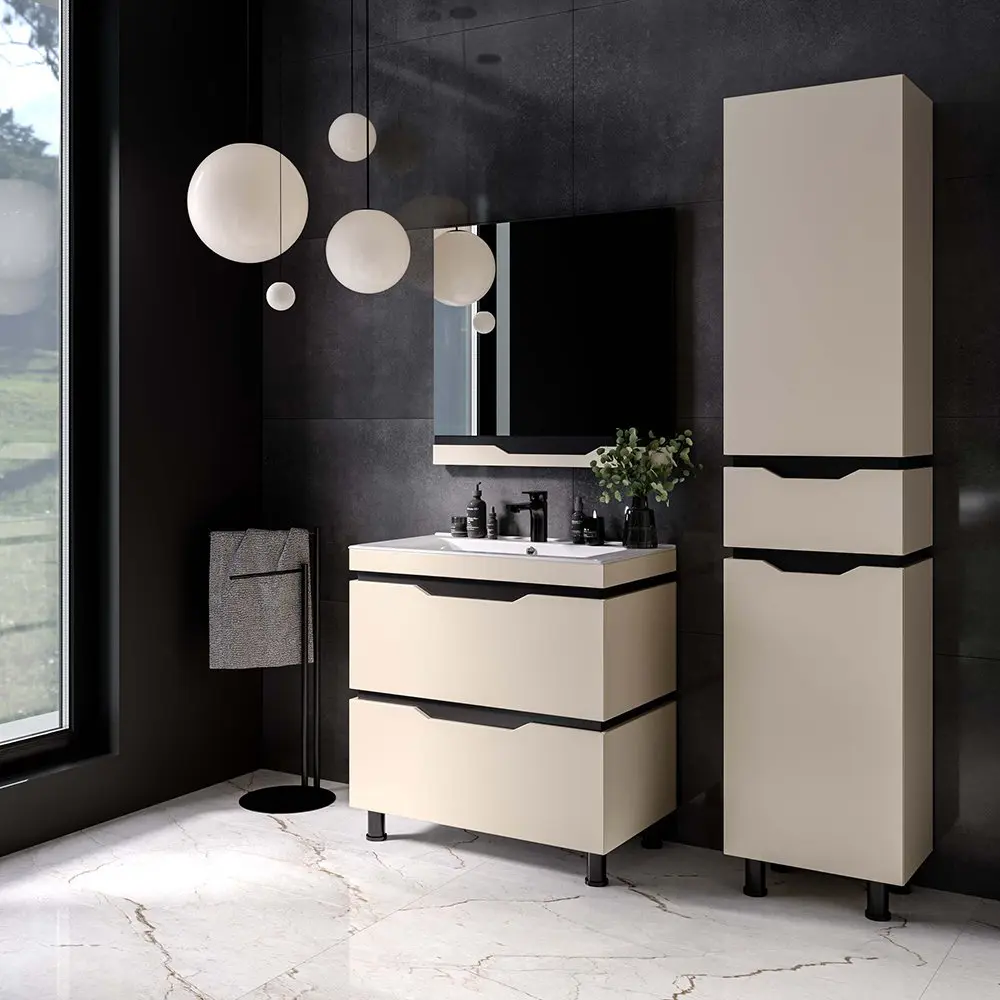 Набор тумбы с раковиной Supraten Dofine 85 + GR 85 (Beige)