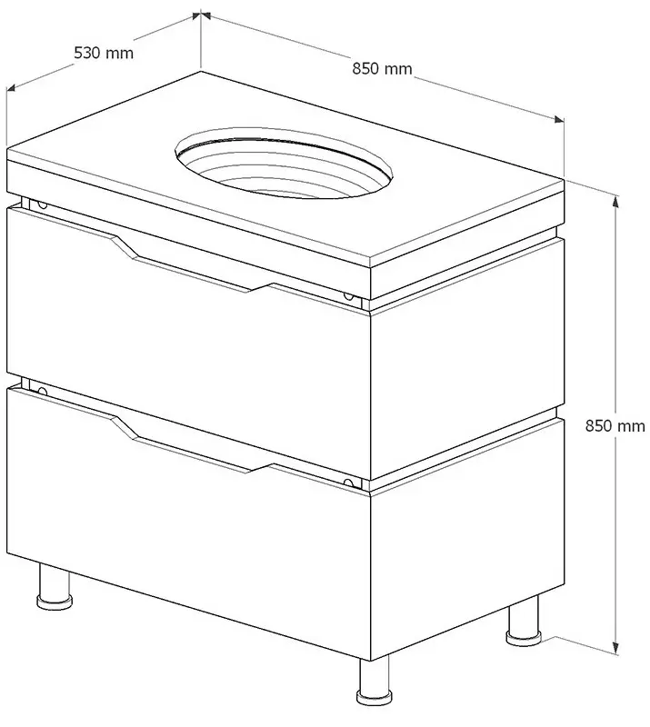 Набор тумбы с раковиной Supraten Dofine 85 + GR 85 (Beige)