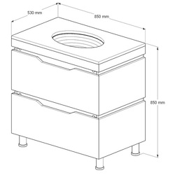 Set dulap cu lavoar Supraten Dofine 85 + GR 85 (Black) Thumb