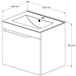 Набор тумбы с раковиной Supraten Elsass 60 +TG 8056 (White) Thumb