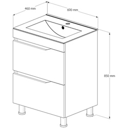 Набор тумбы с раковиной Supraten Elsass 60 + TG 8056 (White) Thumb