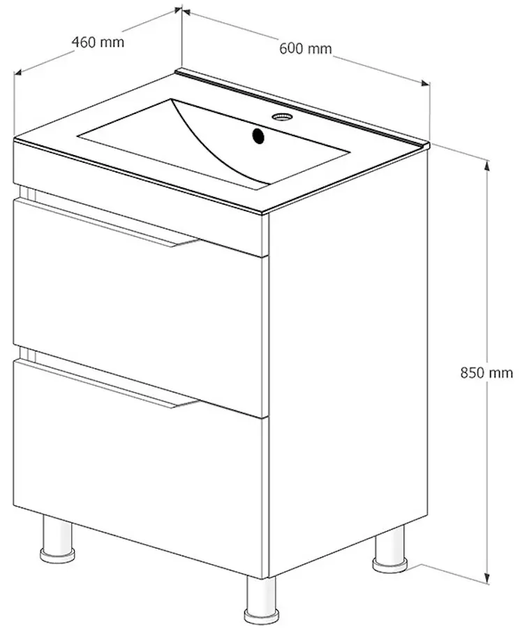 Набор тумбы с раковиной Supraten Elsass 60 + TG 8056 (White)
