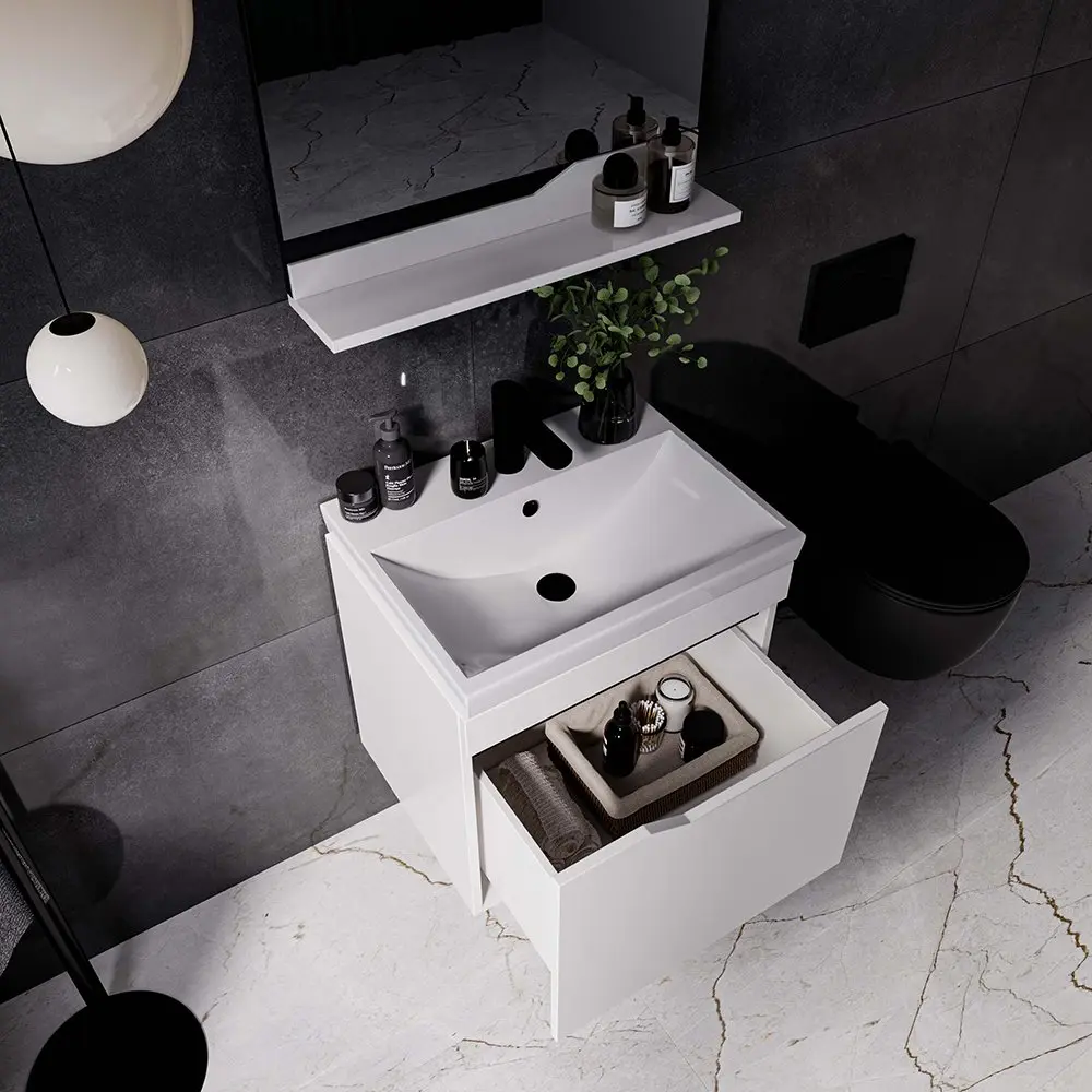 Набор тумбы с раковиной Supraten Elsass 60 +TG 8056 (White)