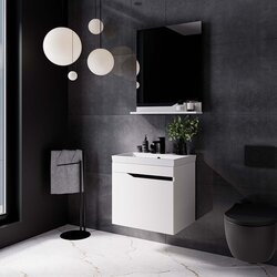 Набор тумбы с раковиной Supraten Elsass 60 +TG 8056 (White) Thumb