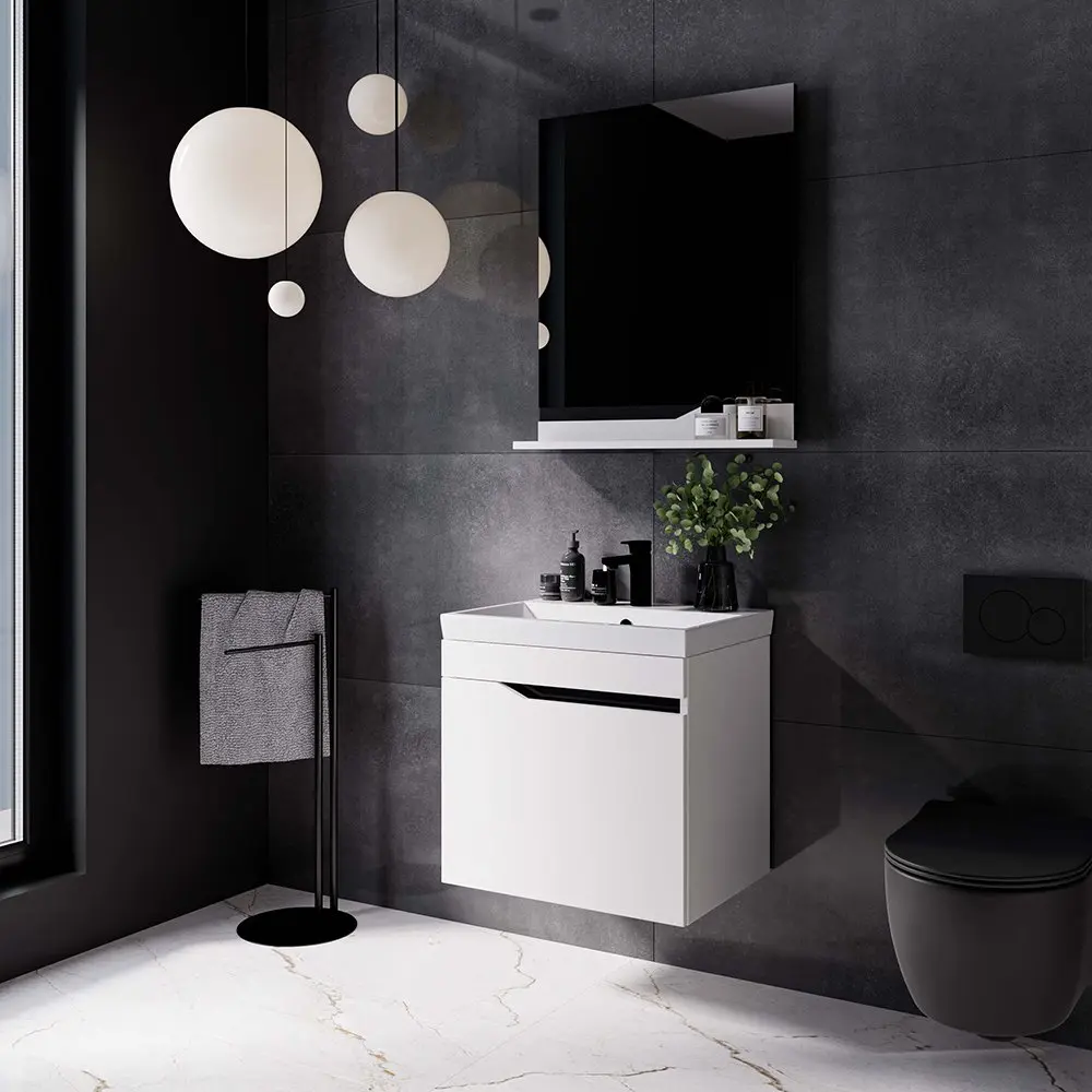 Набор тумбы с раковиной Supraten Elsass 60 +TG 8056 (White)