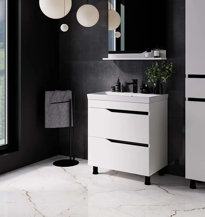 Набор тумбы с раковиной Supraten Elsass 60 + TG 8056 (White)