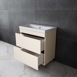 Набор тумбы с раковиной Supraten Elsass 75 + TG 8057 (Beige) Thumb