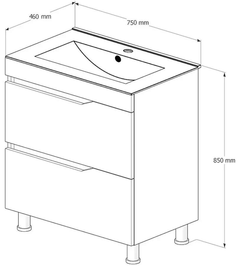 Набор тумбы с раковиной Supraten Elsass 75 + TG 8057 (Beige)