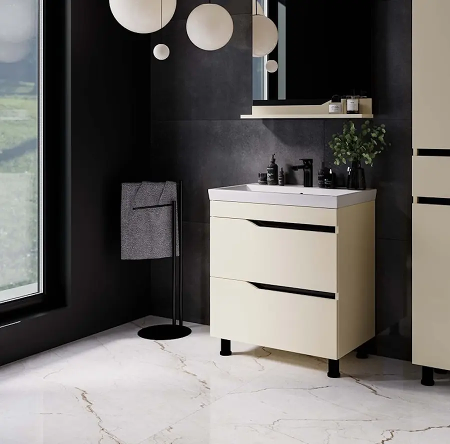 Набор тумбы с раковиной Supraten Elsass 75 + TG 8057 (Beige)