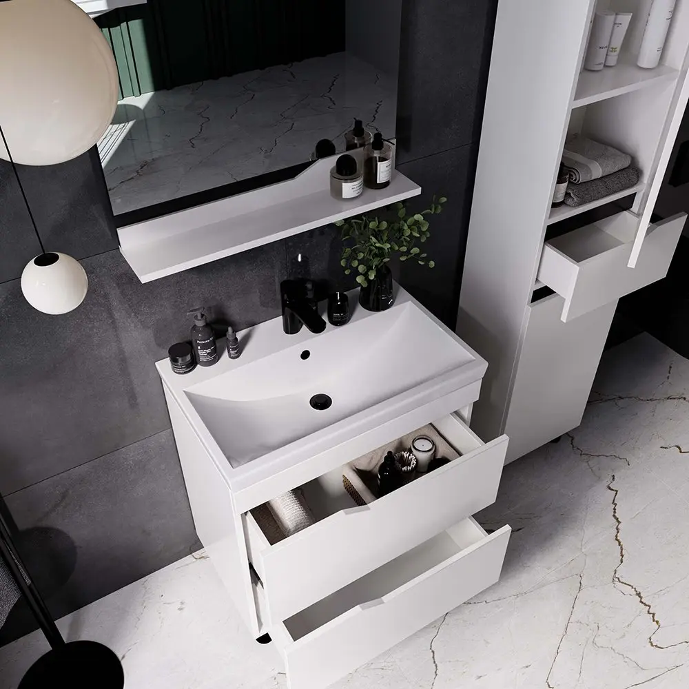 Set dulap cu lavoar Supraten Elsass 75 + TG 8057 (White)