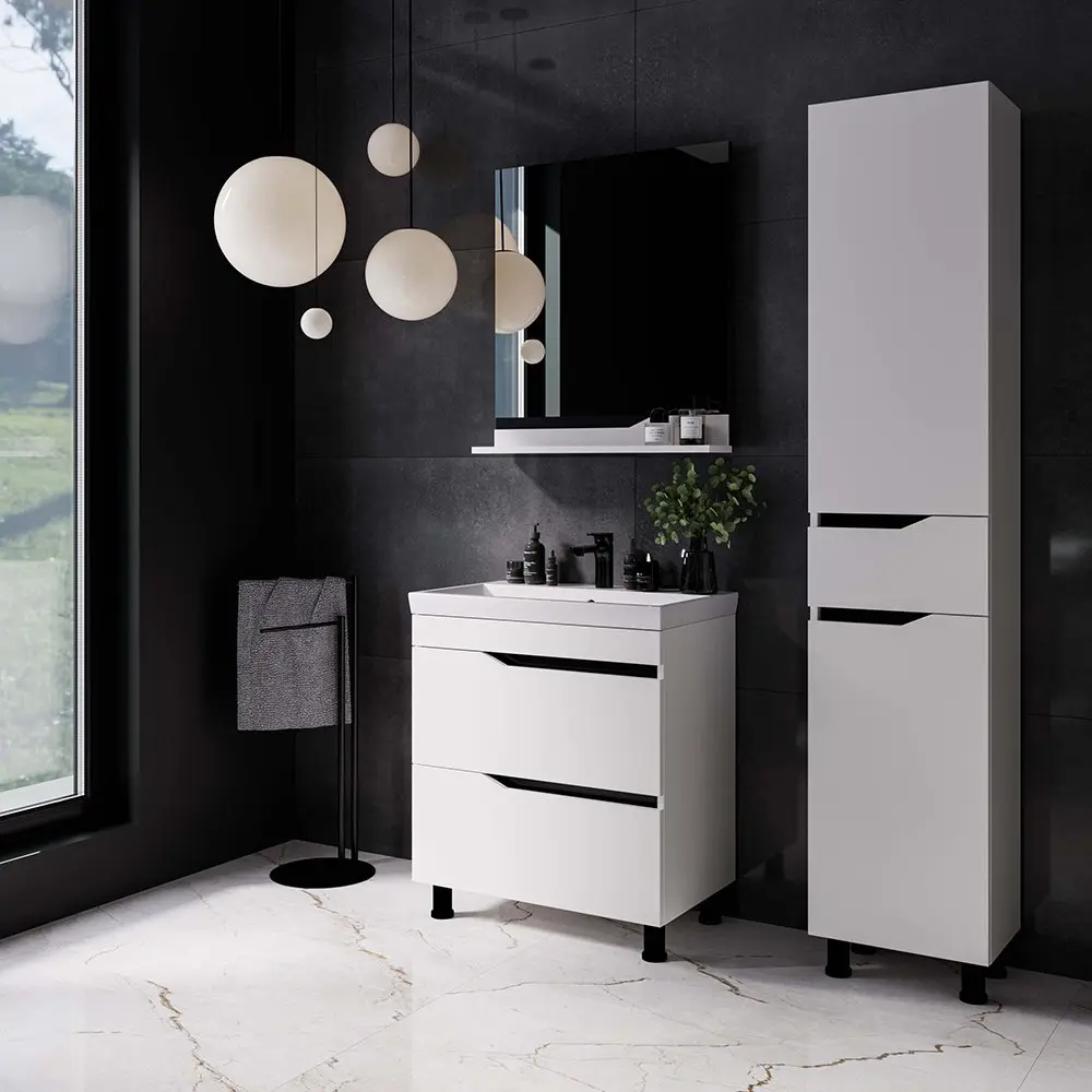 Set dulap cu lavoar Supraten Elsass 75 + TG 8057 (White)