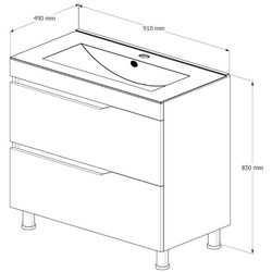 Set dulap cu lavoar Supraten Elsass 90 + TG 8059 (Beige) Thumb