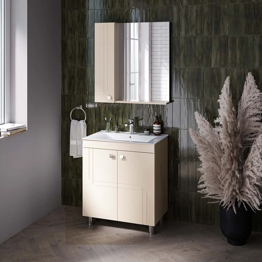 Set dulap cu lavoar Supraten Gasconi 75 + 1075 (Beige)