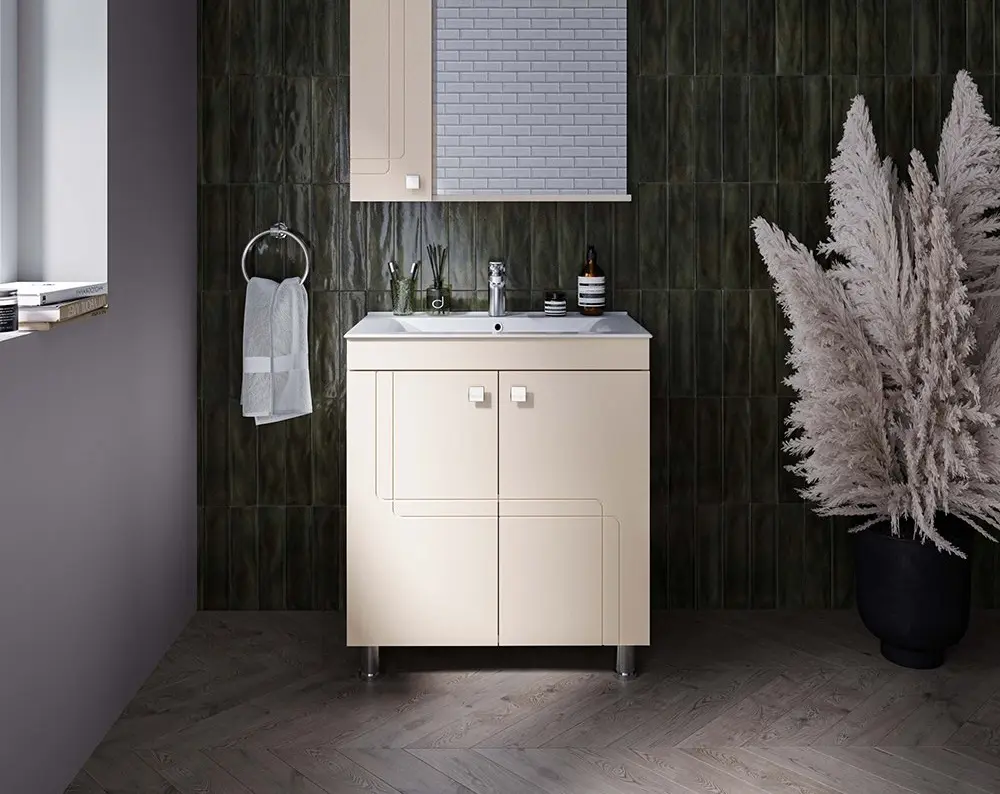 Set dulap cu lavoar Supraten Gasconi 75 + 1075 (Beige)