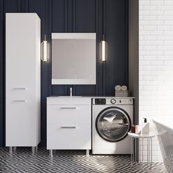 Set dulap cu lavoar Supraten Limoj 125 + GR 1250 L (White) Thumb