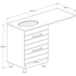 Set dulap cu lavoar Supraten Limoj 125 + GR 1250 L (White) Thumb