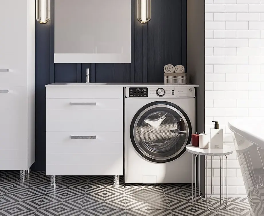 Set dulap cu lavoar Supraten Limoj 125 + GR 1250 L (White)