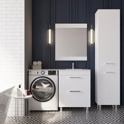 Set dulap cu lavoar Supraten Limoj 125 + GR 1250 R (White) Thumb