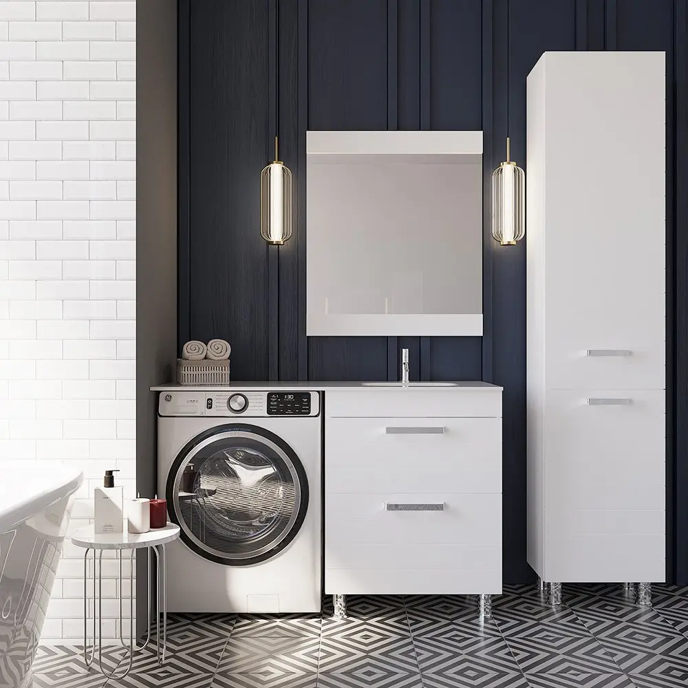 Set dulap cu lavoar Supraten Limoj 125 + GR 1250 R (White)