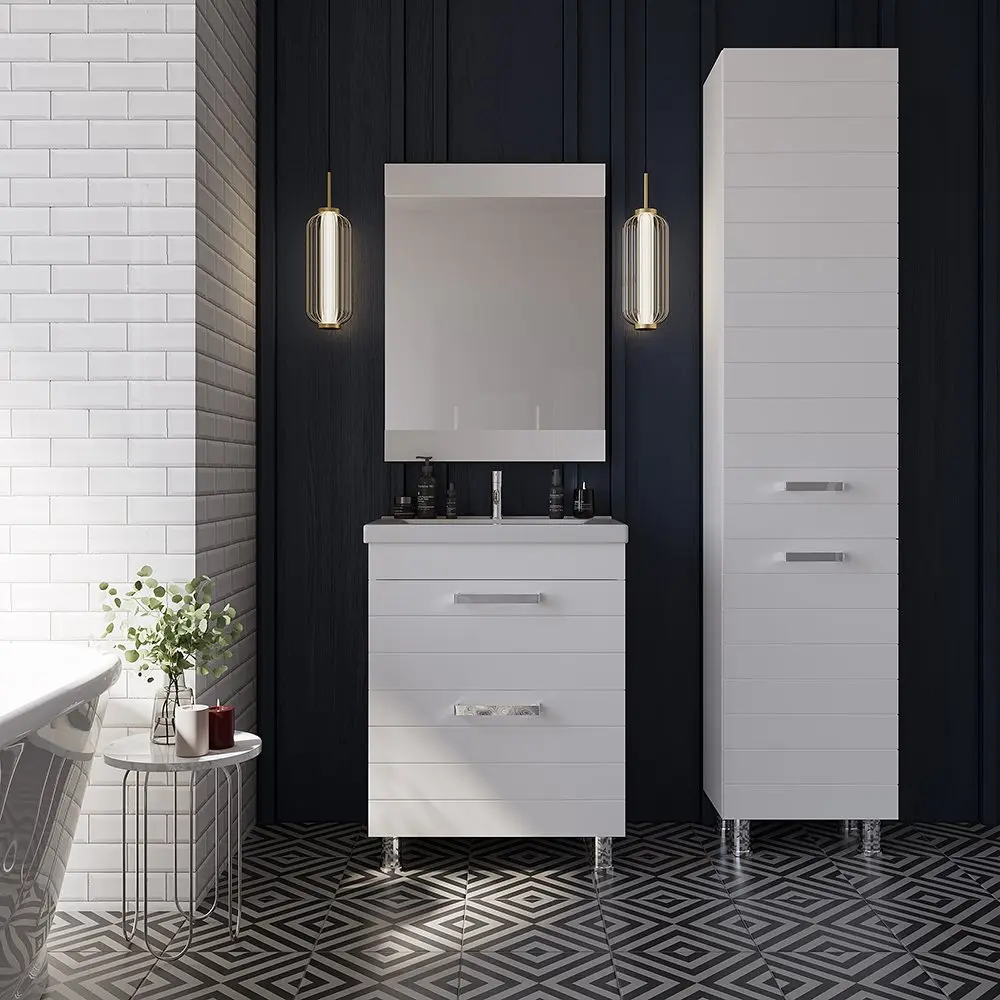 Set dulap cu lavoar Supraten Limoj 55 + 2055 (White)