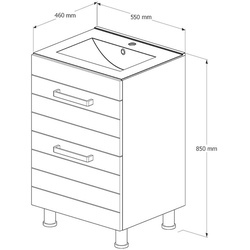 Set dulap cu lavoar Supraten Limoj 55 + 2055 (White) Thumb